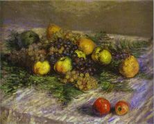 Haga click para ver la imagen ampliada still life with pears and grapes.jpg